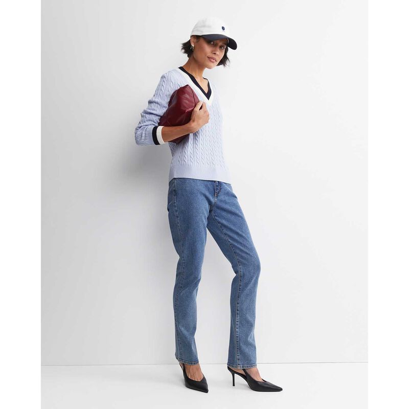 Sportscraft Baby Cable V-Neck Sweater image number 2